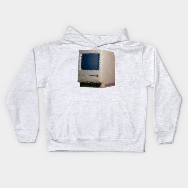 Low Poly Macintosh Plus with Gradient Color Edges Kids Hoodie by TRIME